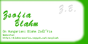 zsofia blahm business card